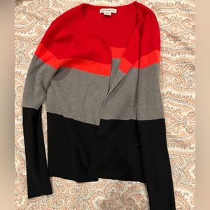 Colorblock open front cardigan
